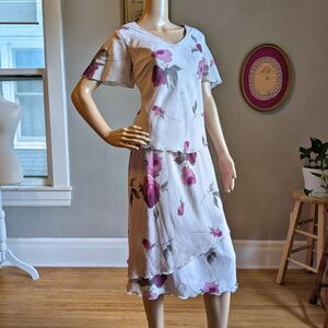 NWT Vintage 1990s R&M Richards Skirt Set Layered Fairycore Floral Size 8